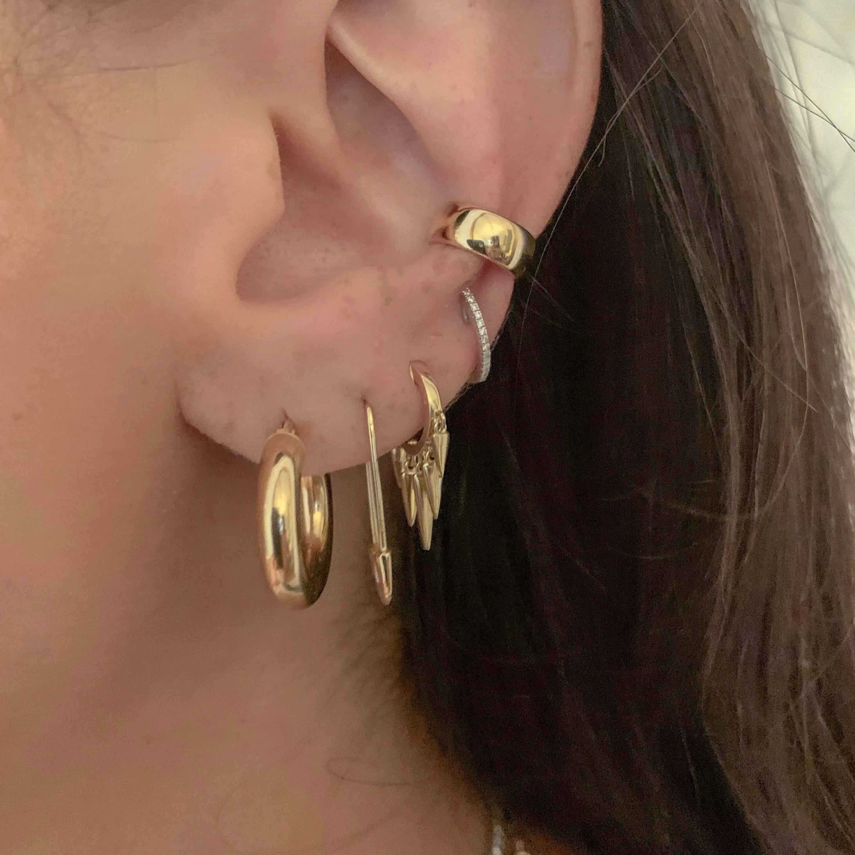 Single 14K Gold Chandelier Huggie Earring