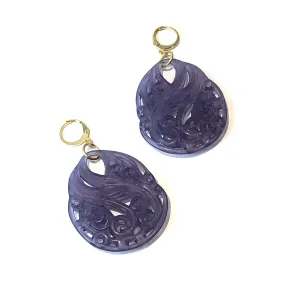 Slate Paisley Teardrop Earrings