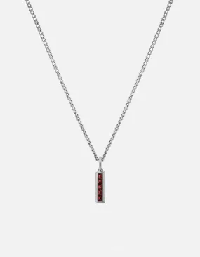 Slim Totem Garnet Necklace, Sterling Silver