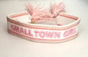 Small Town Girl Bracelet / Embroidered Friendship Bracelet