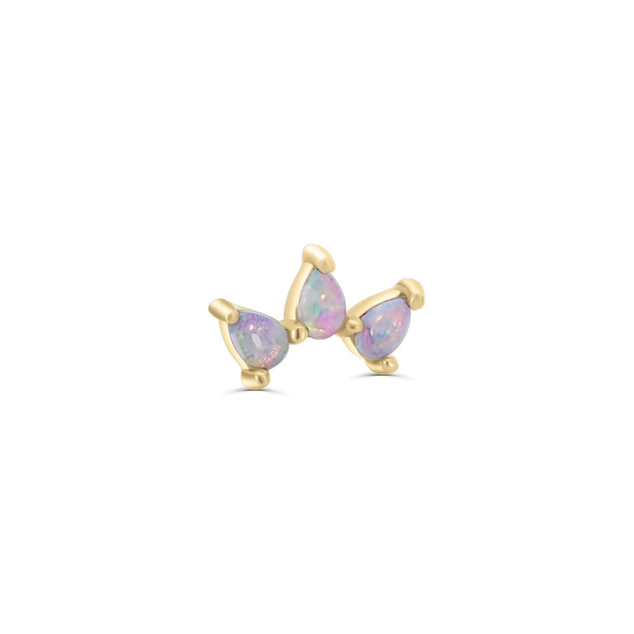 Solid Gold Opal Lily Stud Earring