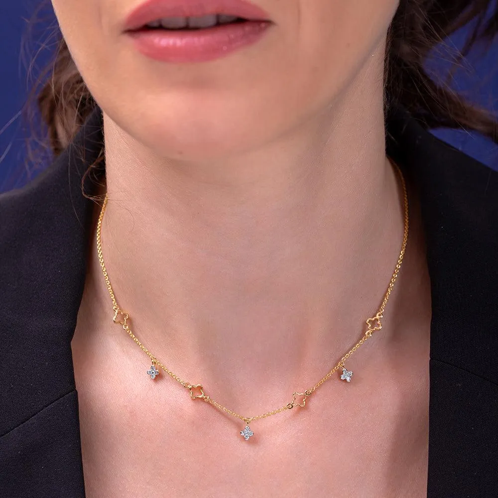 Stanli Silver Station Necklace | 22KT Gold Vermeil