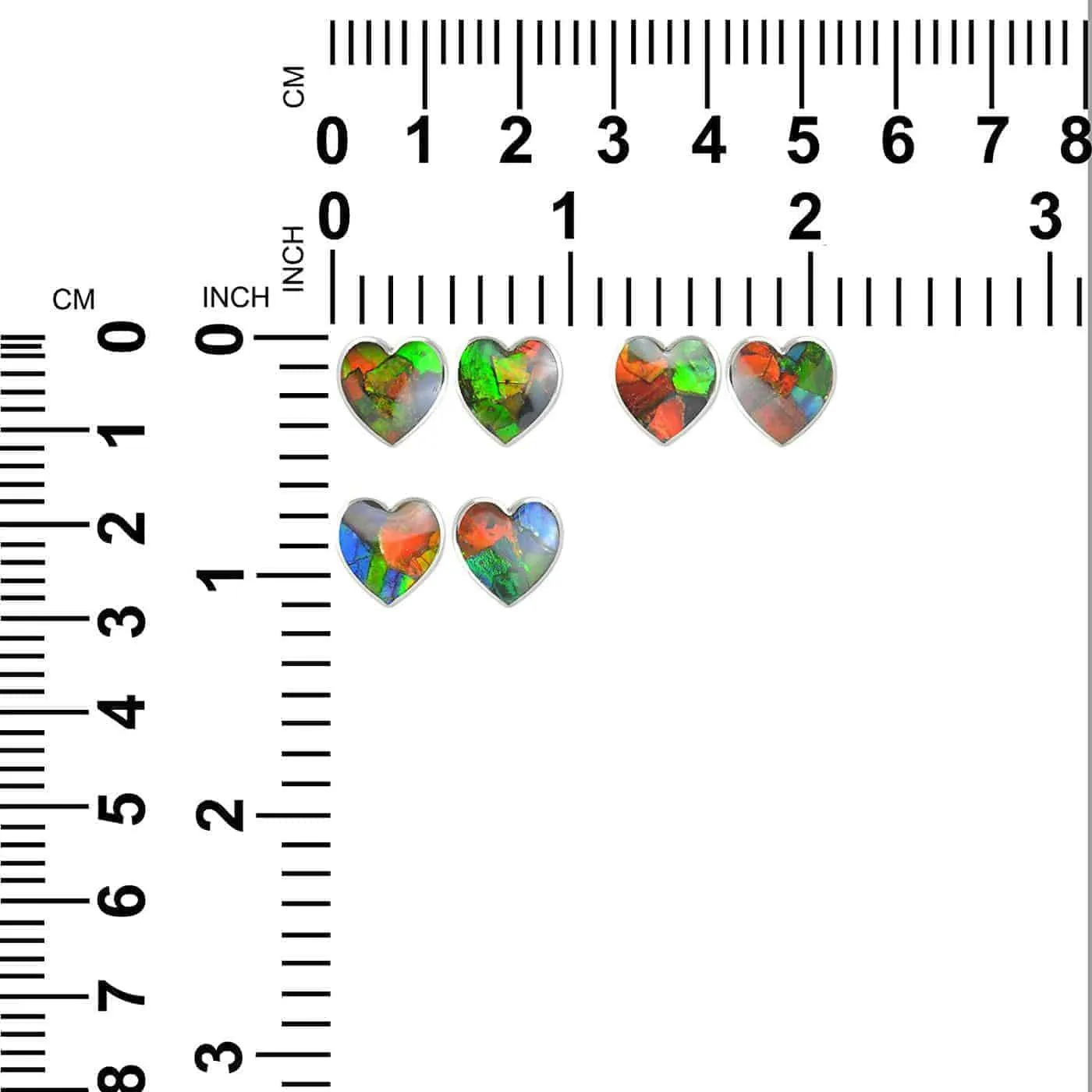 Starborn Ammolite Heart Sterling Silver Post Earrings