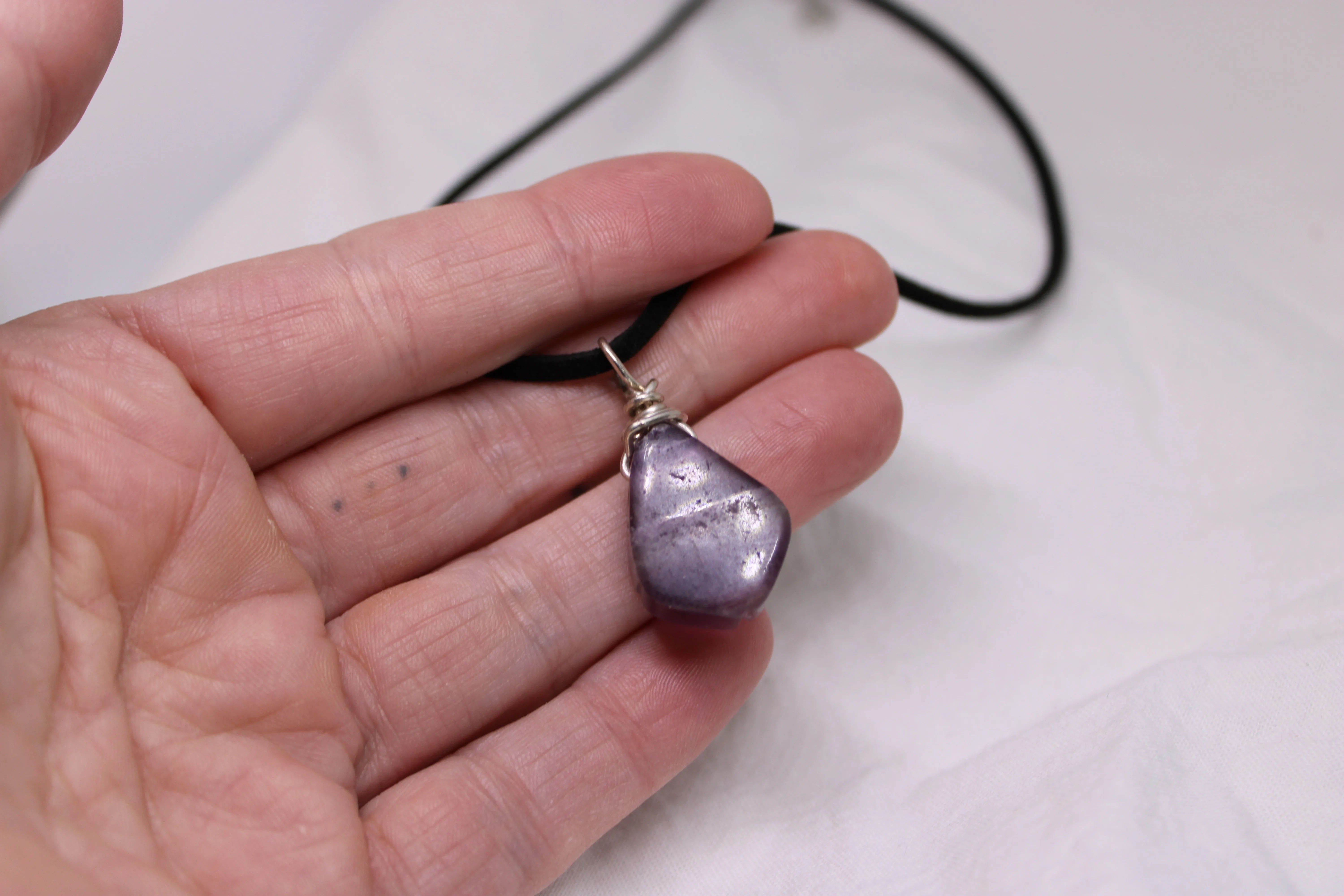 Sterling Silver Fluorite Simple Necklace Jewelry