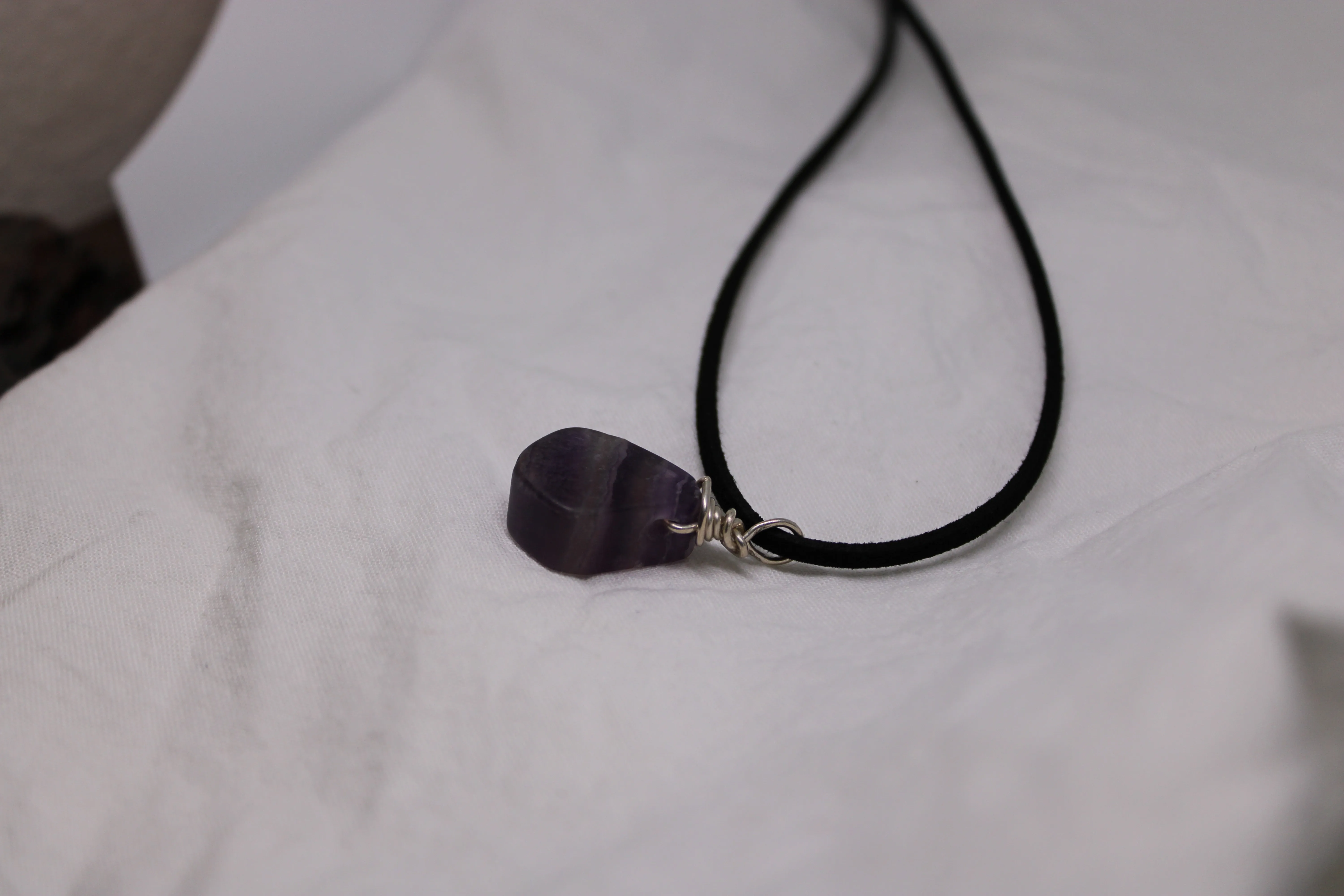 Sterling Silver Fluorite Simple Necklace Jewelry