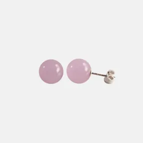 Sterling Silver Lavender Gray Stone Stud Earrings