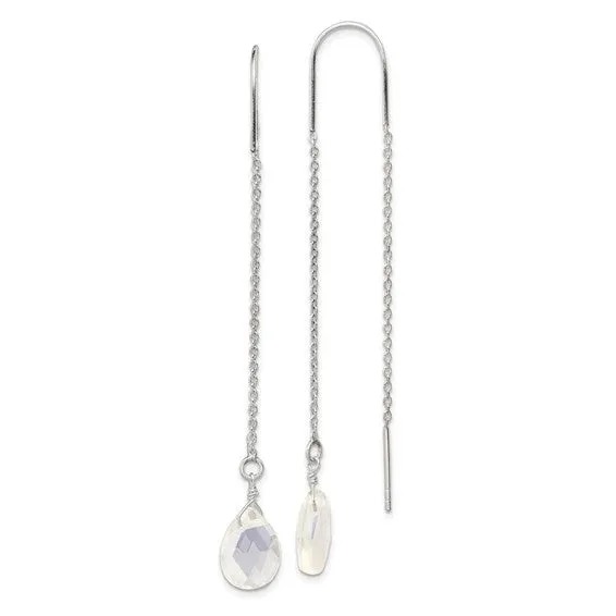 Sterling Silver Opalite Crystal Threader Earrings