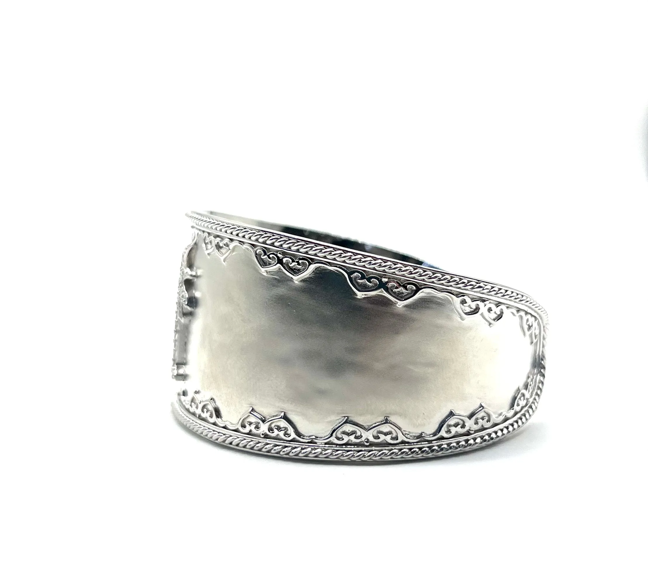 Sterling Silver SC Palm Tree Cuff Bangle