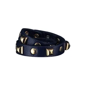 Tanya Navy Blue Leather Bracelet