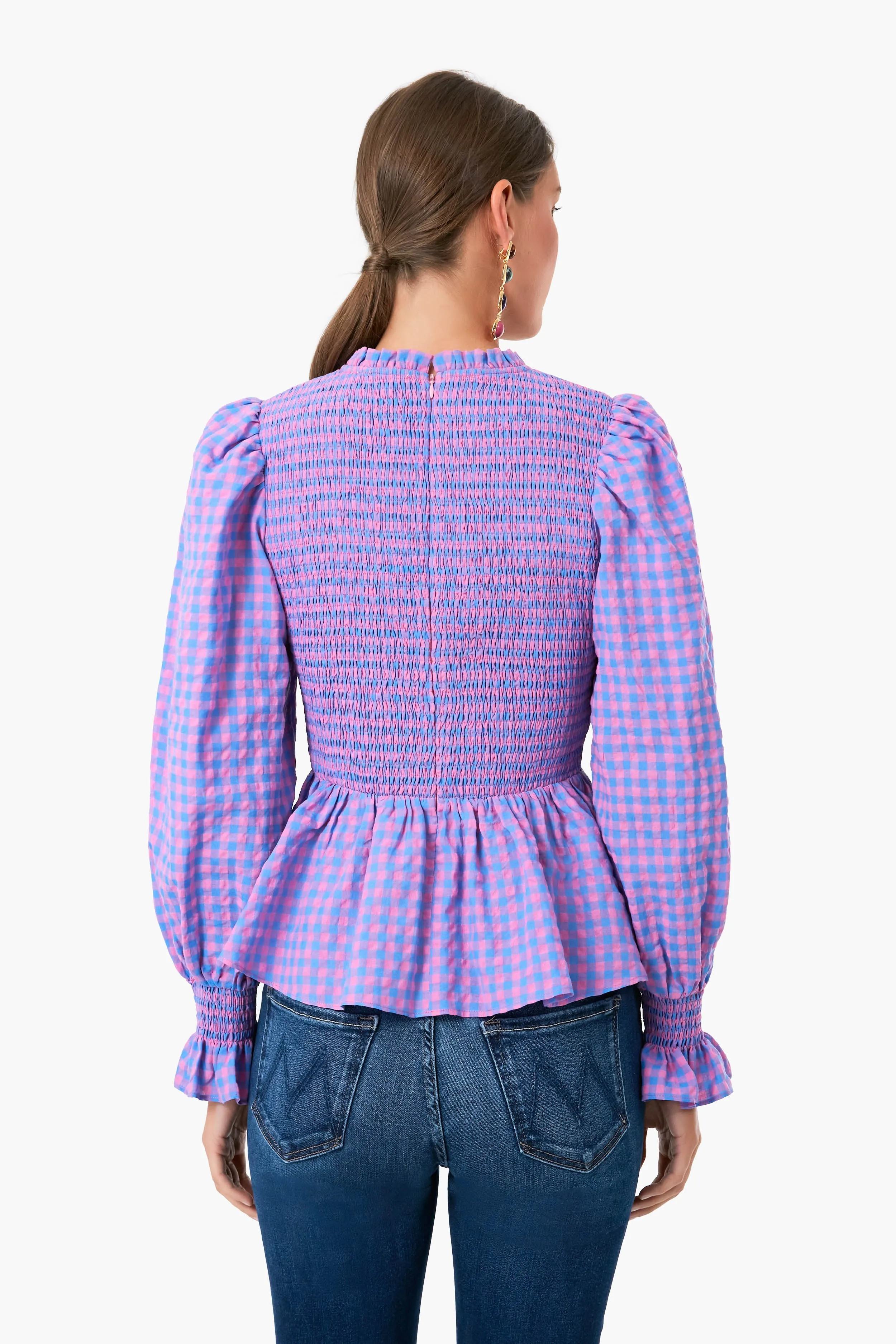 Textured Gingham Ruby Blouse