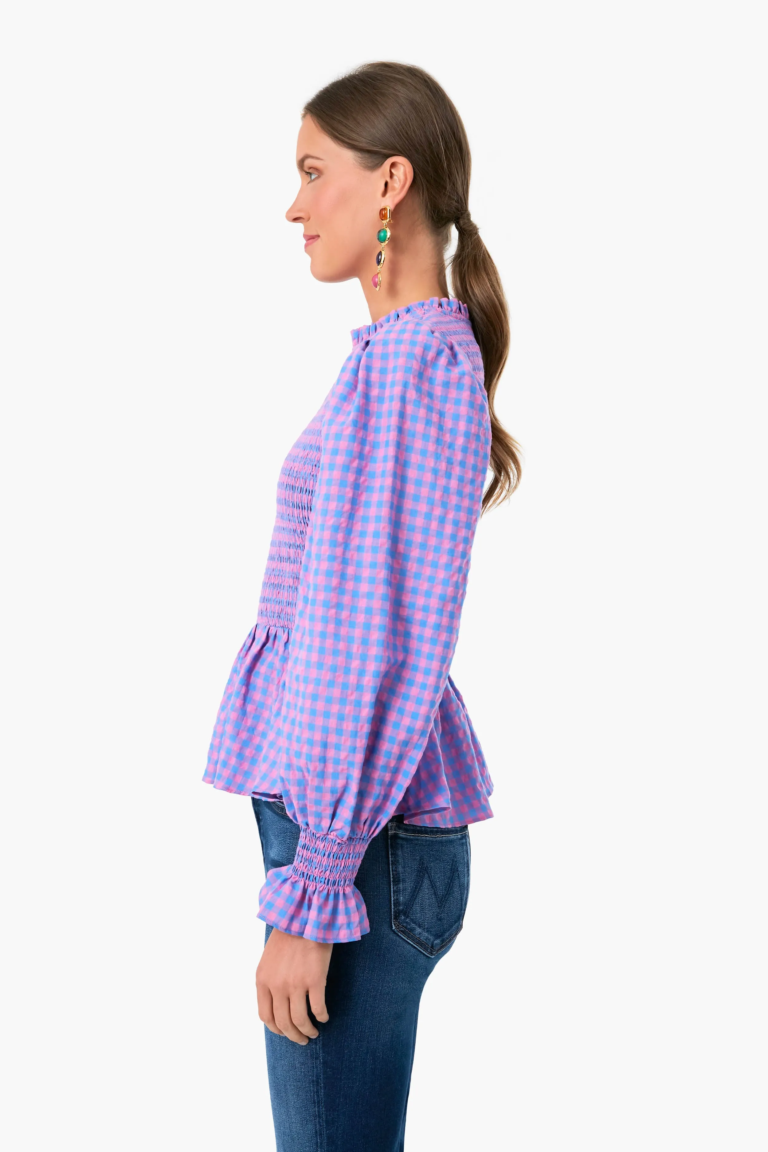 Textured Gingham Ruby Blouse