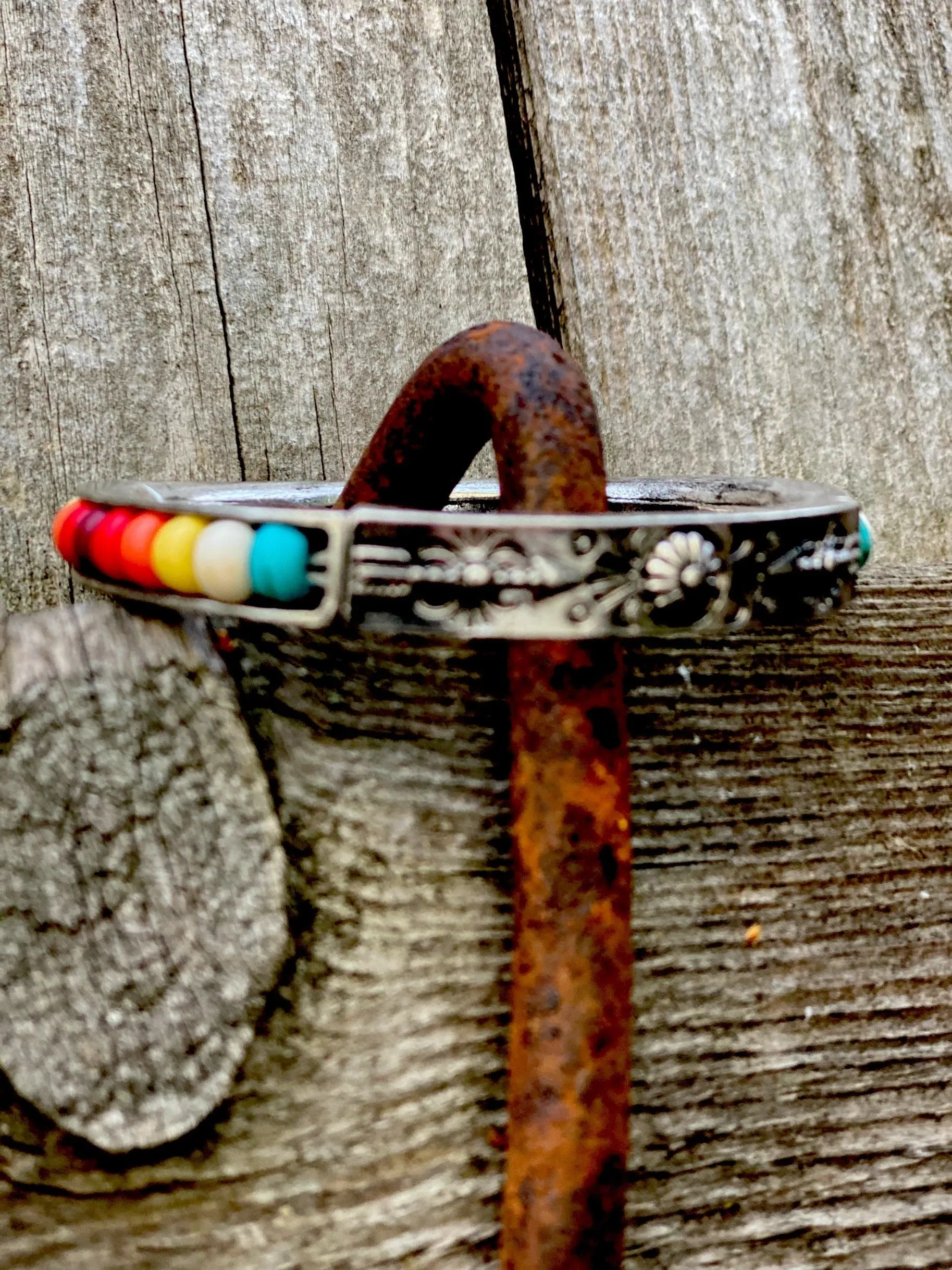 The Colors of Spring Bead & Silver  Bracelet