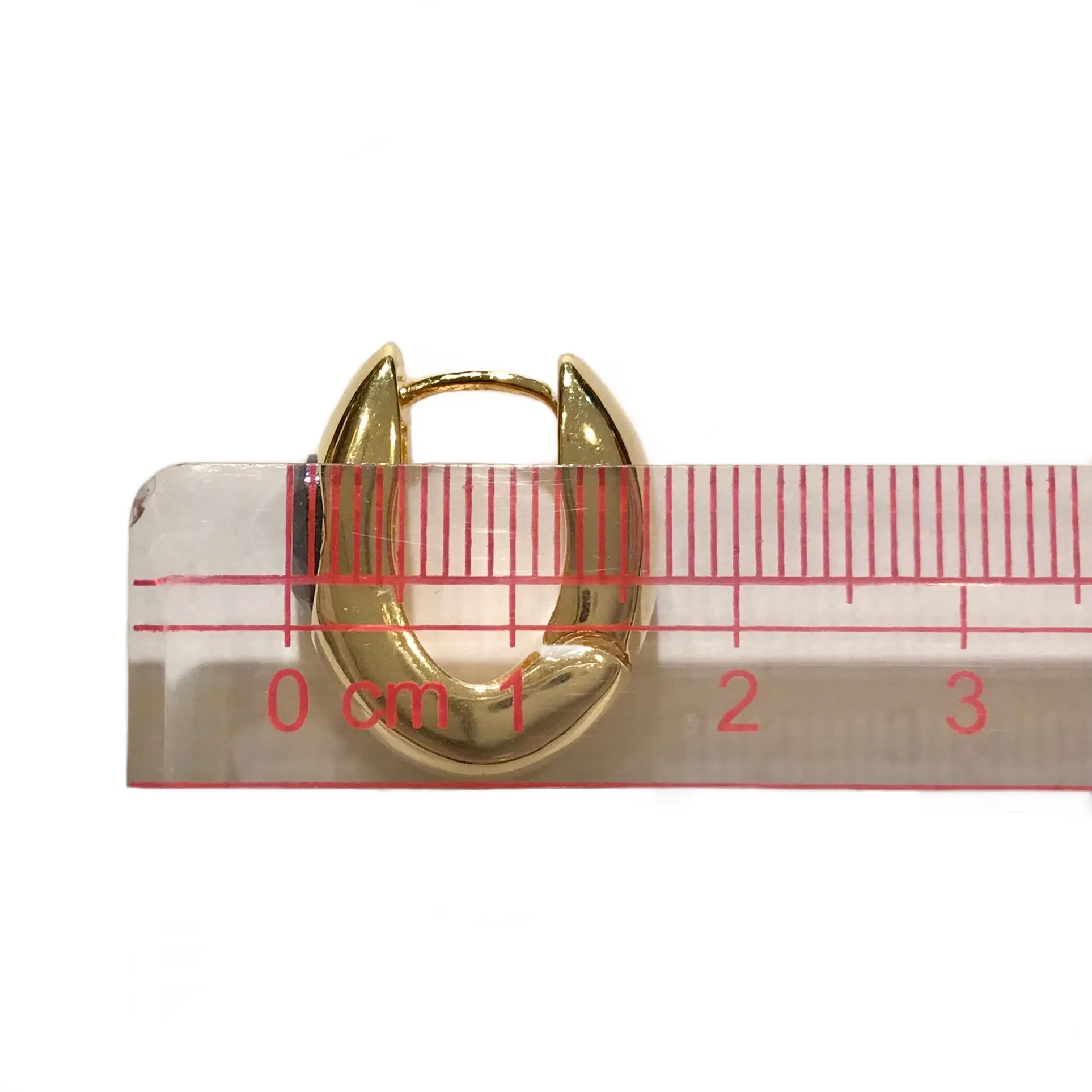 Thick Oval Brass Huggies