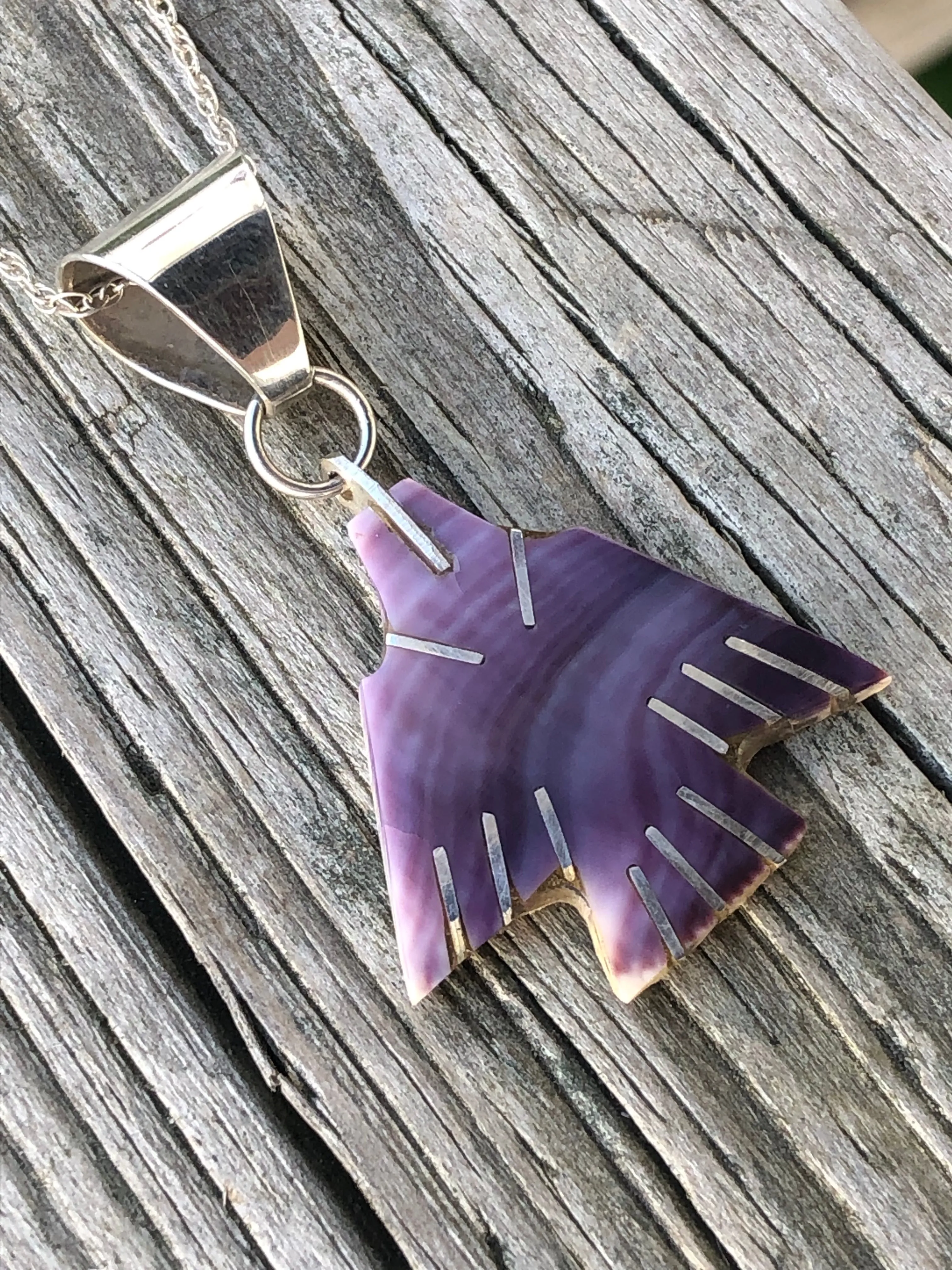 Thunder bird wampum necklace