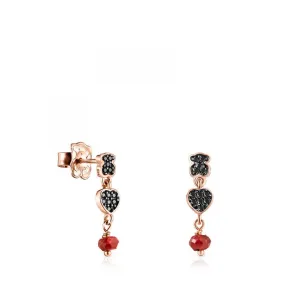 Tous  Short rose Gold Vermeil Motif Earrings with Spinels and Ruby 914933590