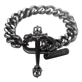 Trendy Titanium Steel Cross Tag Bracelet for Men and Women - Minimalist Fashion Accessory