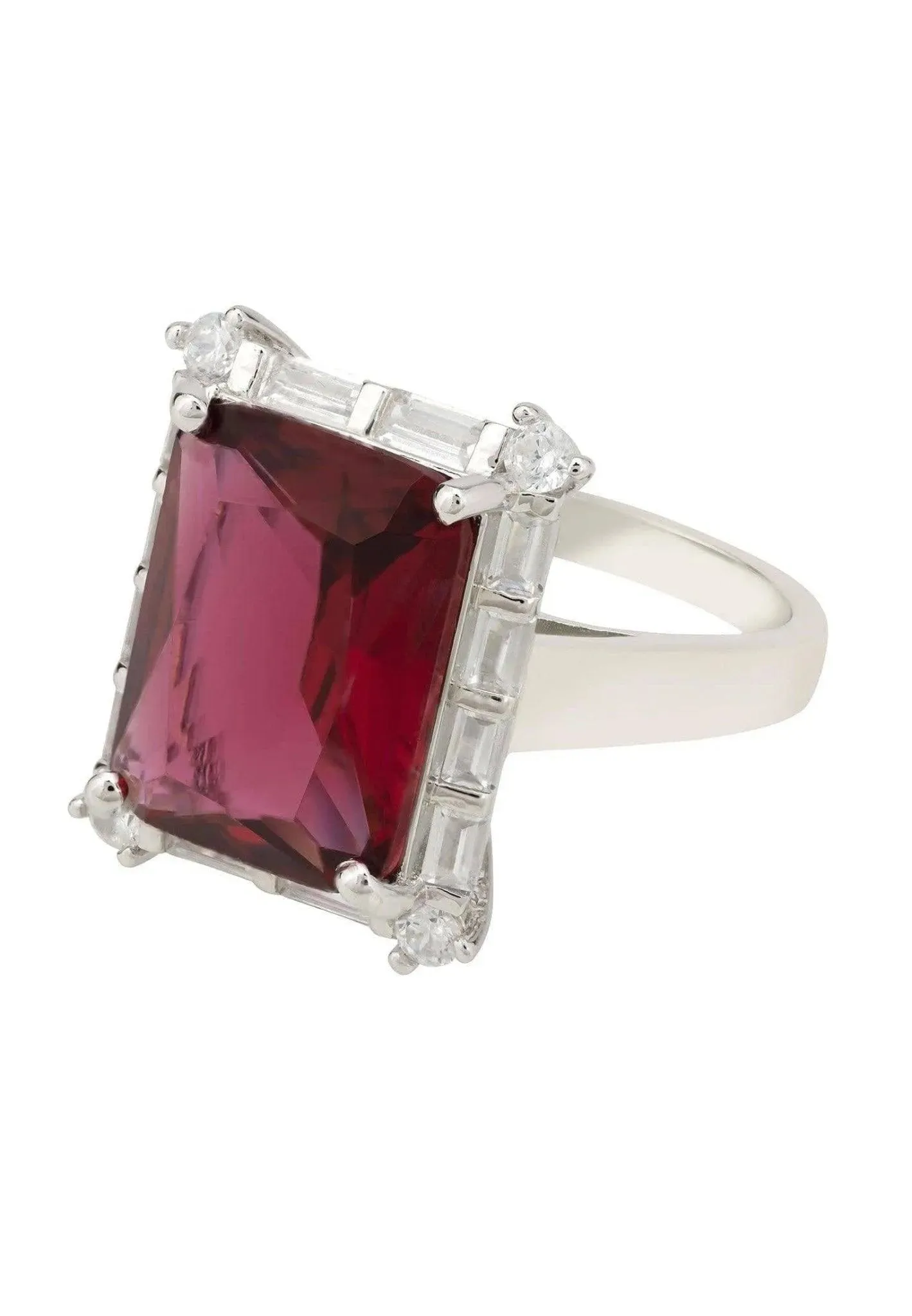 Tudor Lab-created Ruby Sterling Silver Ring