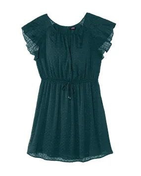 Tulsa Clip Dot Dress | Forest Green