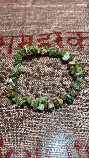 Unakite Chips Stretch Bracelet