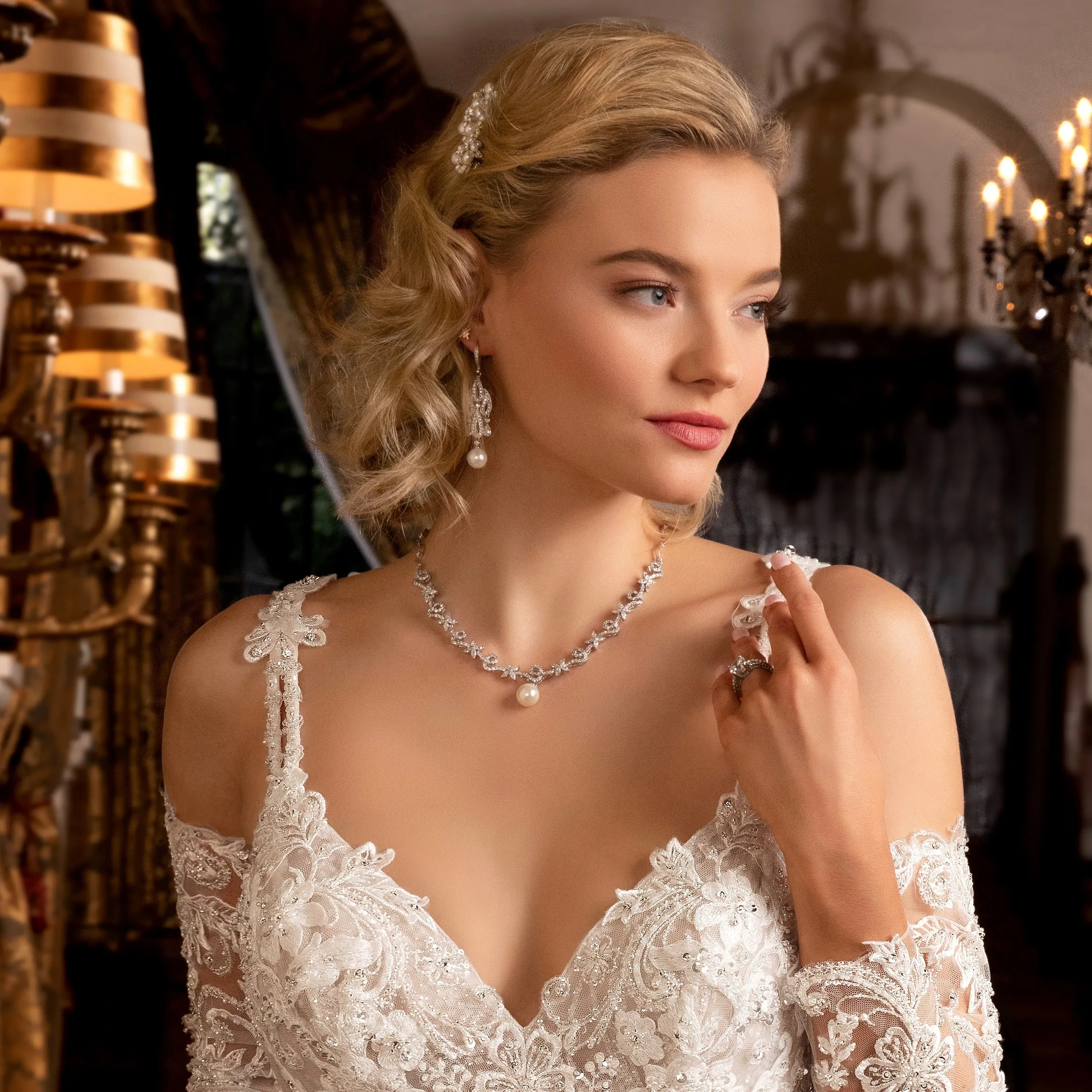 Valentina Romantic Chandelier Bridal Earrings