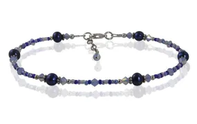 Vibrant Blue Pearl Beaded Anklet