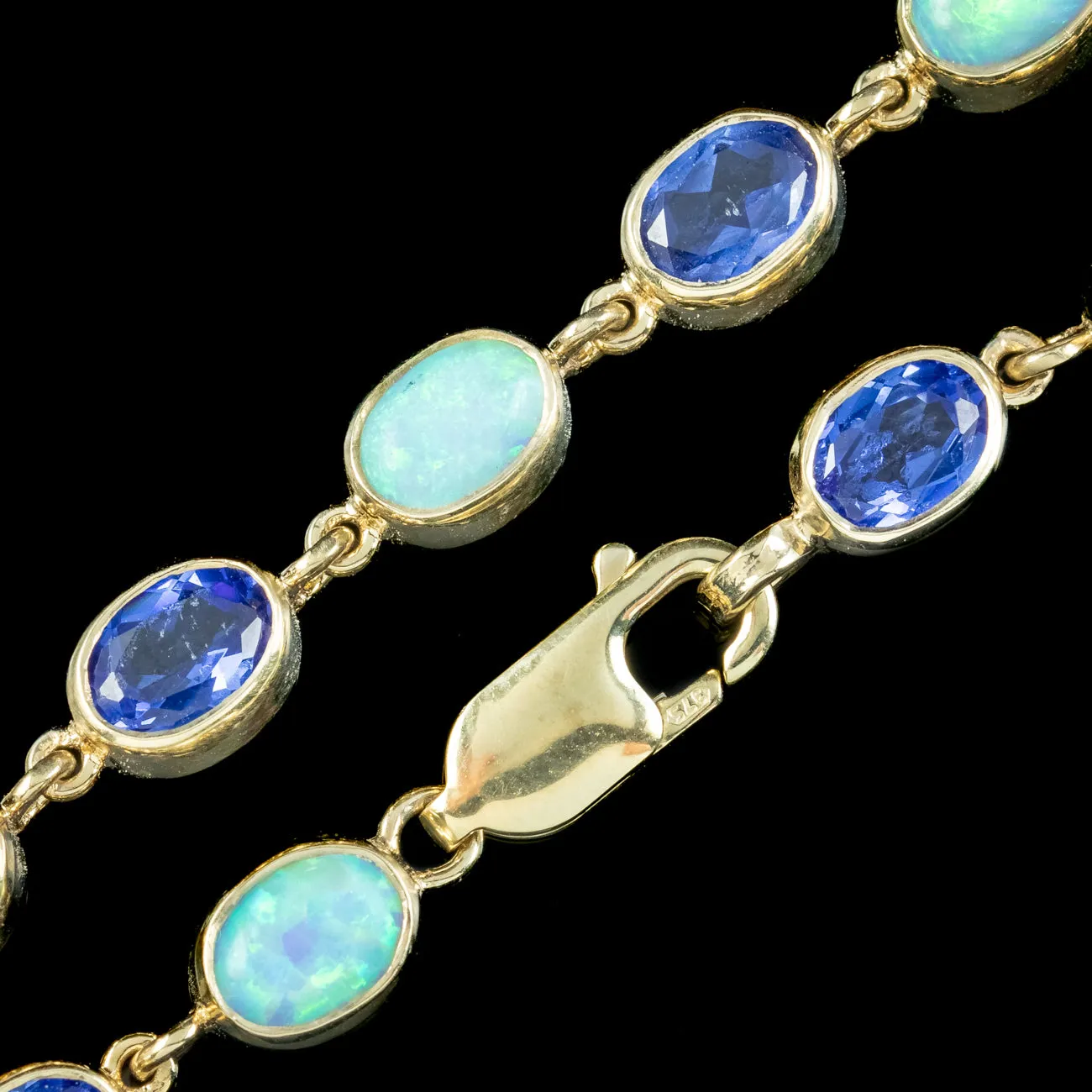 Victorian Style Opal Blue Paste Bracelet 9ct Gold