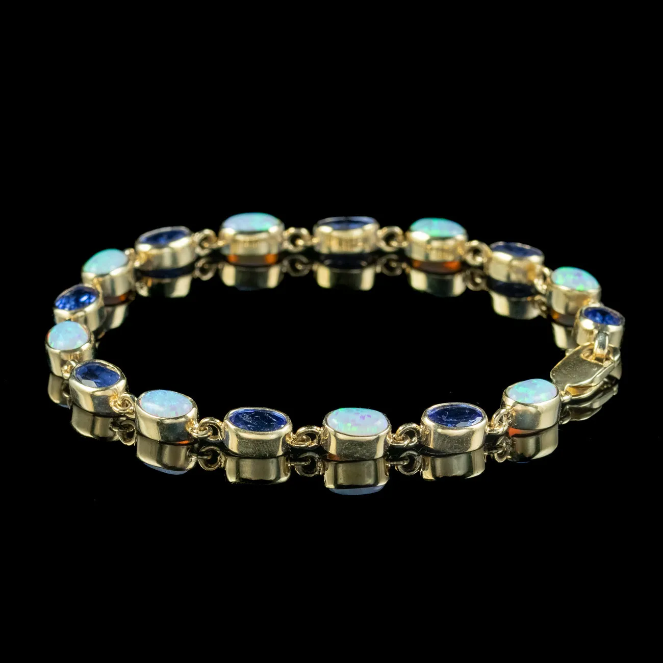 Victorian Style Opal Blue Paste Bracelet 9ct Gold