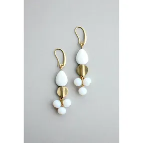 White and Opal Earrings