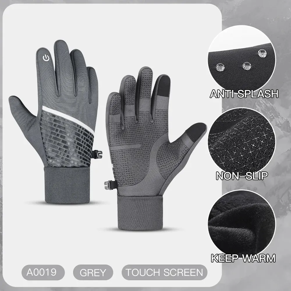 Winter Gloves Warm Touchscreen Full Finger Cycling Gloves Waterproof Sport Gloves Bike Skiing Motorcycle Riding