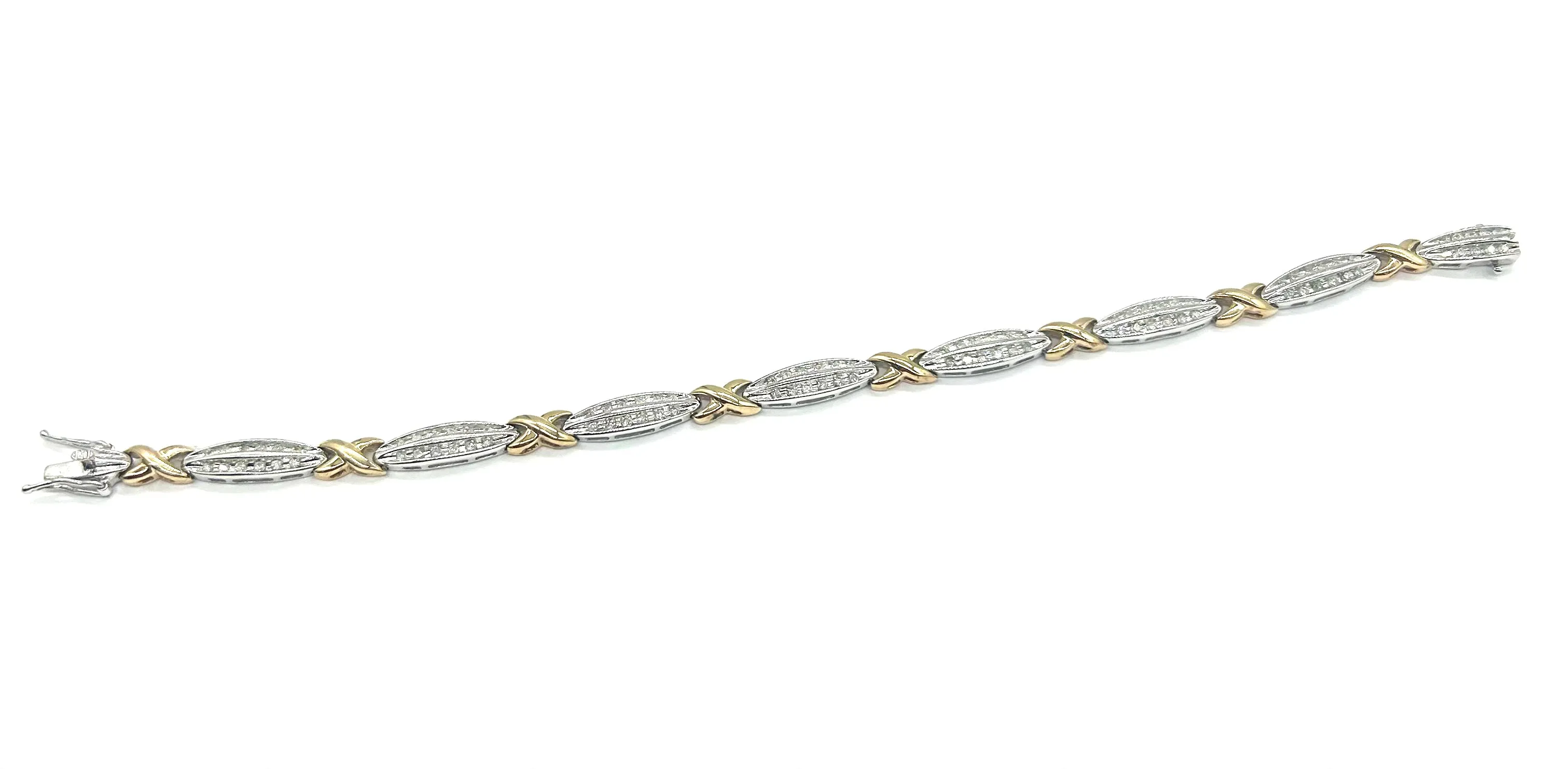 Women’s Yellow & White Gold 1CTW X-Link Bracelet