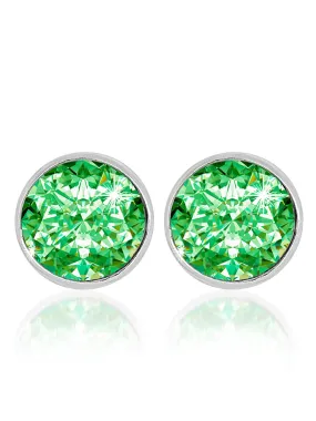 Yellow Chimes Gemstone Green Opal 925 Sterling Silver Hallmark and Certified Purity Studs Earrings for Women and Girls